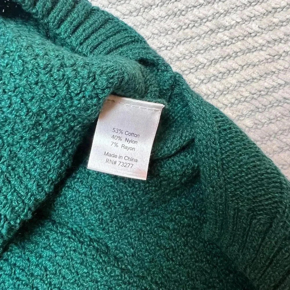 Sonoma Womens Cable Knit Green Sweater Sz S Classic Comfort Basic St Paddys - Picture 8 of 9